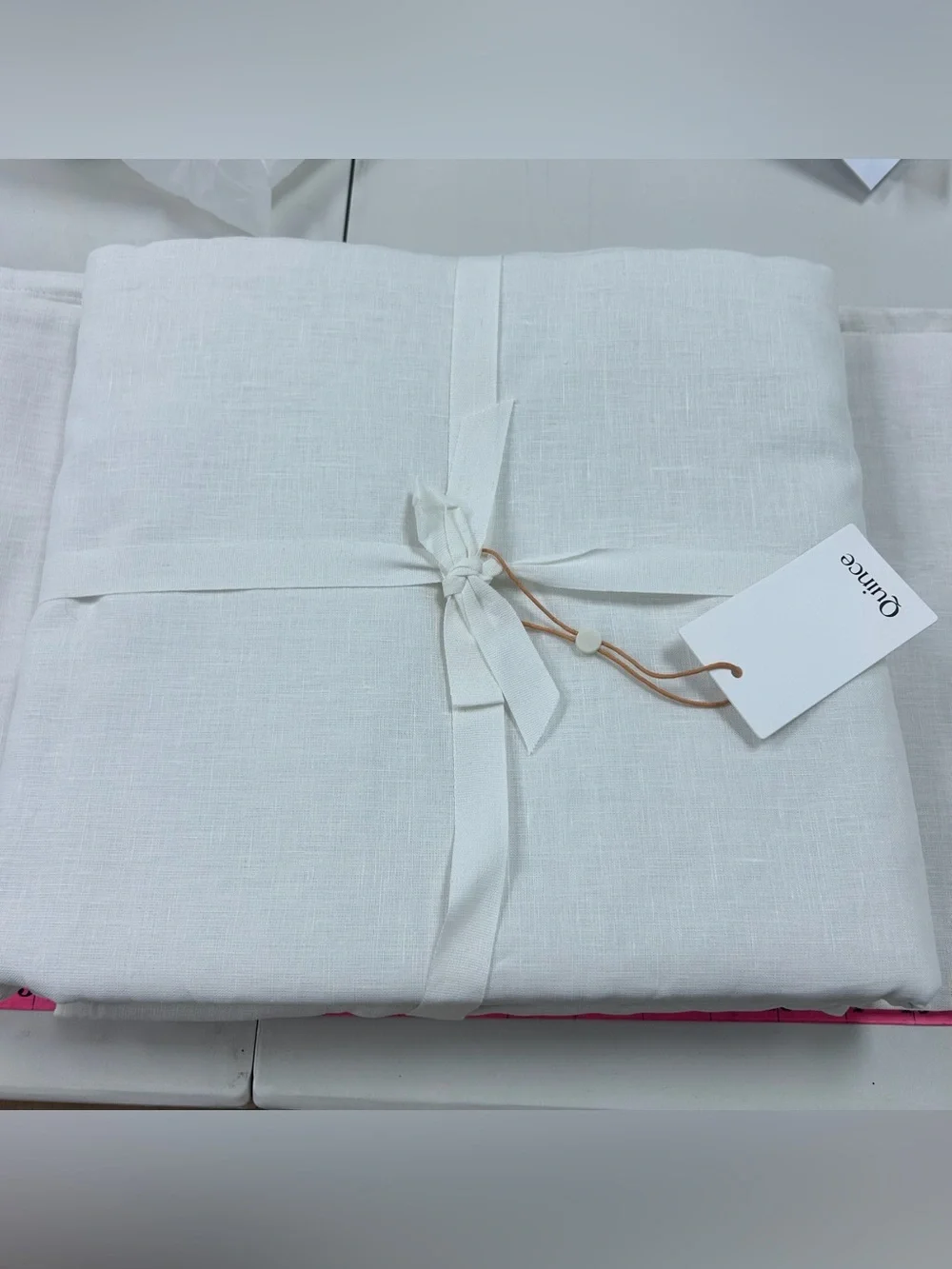 NWT QUINCE Set Of 2 48x96 European Linen True Blackout Curtains Cream 8630